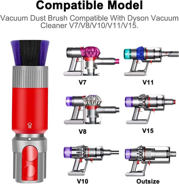 Repfri dammsäker borste, lämplig för Dyson oversized, V7, V8, V10, V11, V15 dammsugare, Dyson dammsugartillbehör