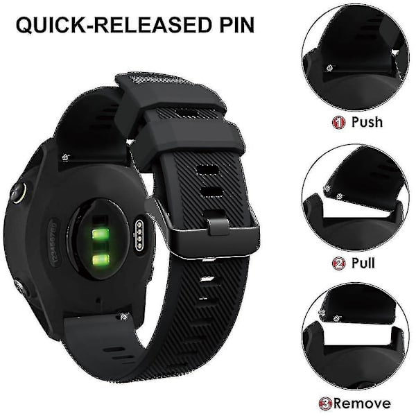 Armband för Forerunner 745, 22 mm silikonrem för Venu 2/garmin Vivoactive 4/forerunner 745, vuxen, unisex