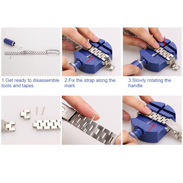 Watch Link Pin Remover Urband Bashållare Set Reparationstillbehörsverktyg