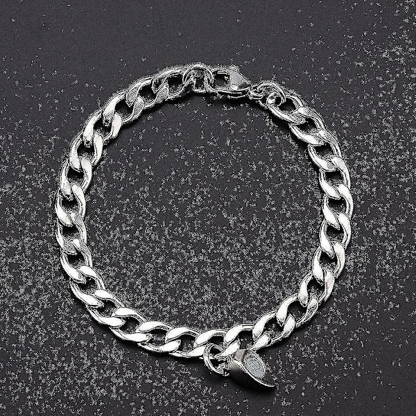 2st Magnet Lovers Armband För Par Silver Heart Charm Hängsmycke Armband, barn, B