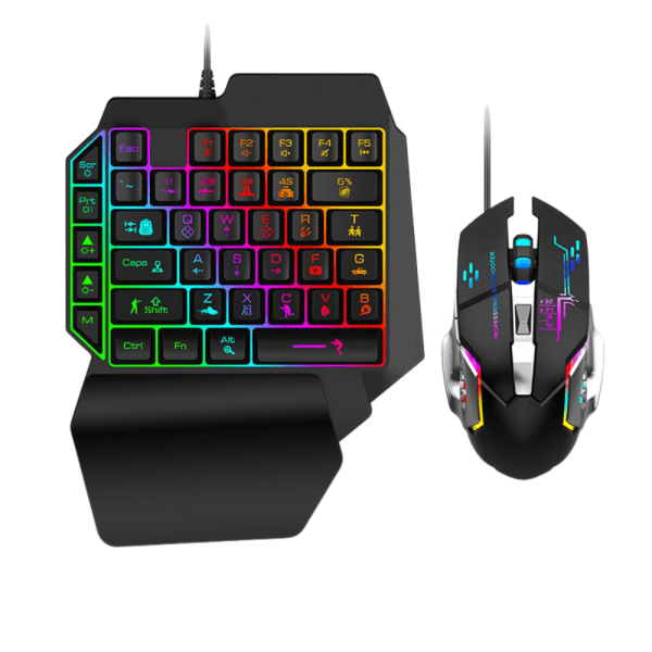Datoransluten enhands kringutrustning Gamingtangentbord PUBG Tangentbord och set