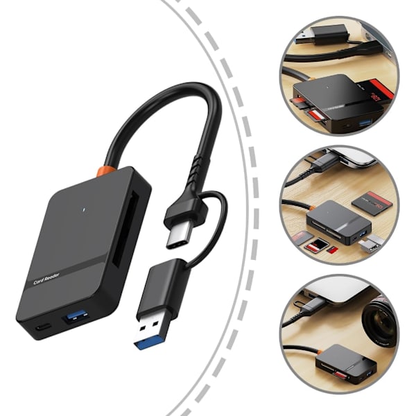 USB C USB 3.0 Kortlæser - USB til MS USB 3.0 Adapter - Kamera Viewer til Telefon/Laptop/PC