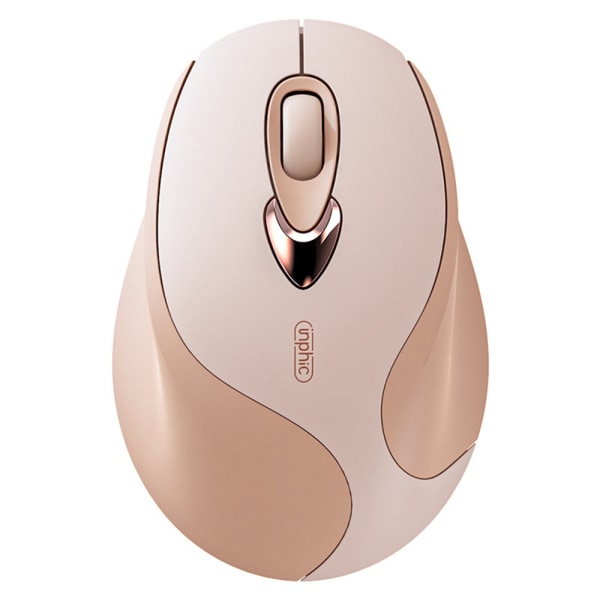 Trådlös mus 2.4G uppladdningsbar ergonomisk mus, tyst klick, nivå 3 justerbar DPI bärbar mus för bärbara datorer, PC (rosa)