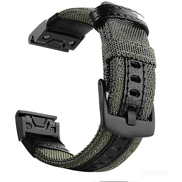 22 mm nylon är lämplig för Garmin Fenix ​​5/fenix 6 (grön), vuxen, unisex