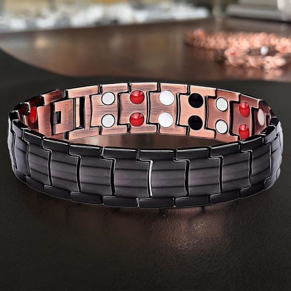 Armband för män, magnetiskt rent koppar, hållbart, smidigt terapiarmband för dagligt bruk, barn, män