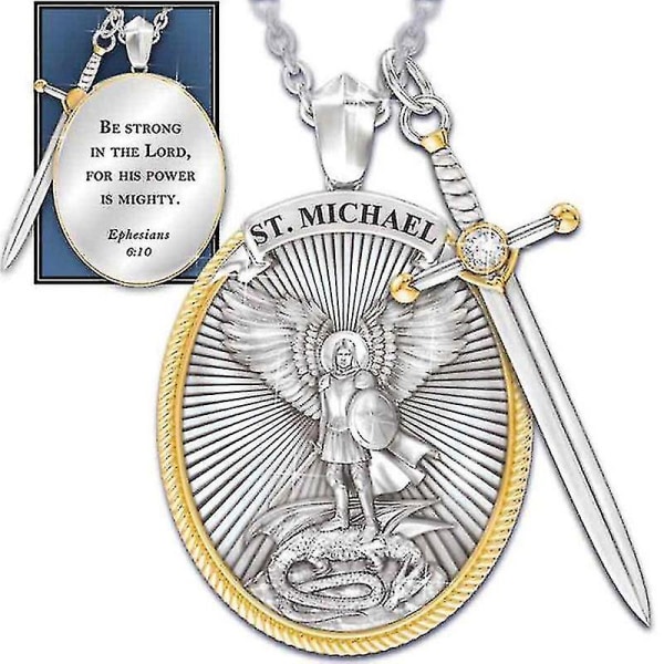 Catholic Patron Saint Pendant Michael St. Michael The Archangel Pendant Halsband,barn,hane