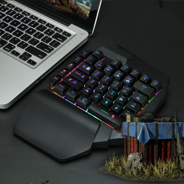 Datoransluten enhands kringutrustning Gamingtangentbord PUBG Tangentbord och set