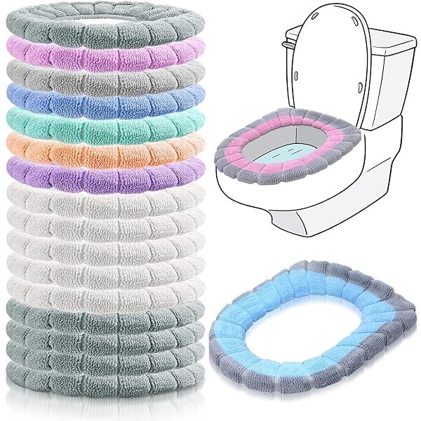 2 stk. Tykkere Toiletbræt Dæksler Badeværelse Blød Toiletbræt Varmer Strækbar Vaskbar Fiberklud Toiletbræt Pudebetræk Toiletbræt Dæksel, Let