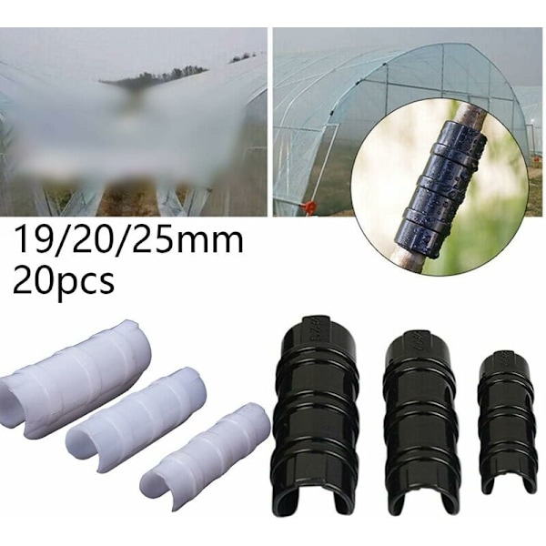 20st Växthusklämmor Växtklämmor Cover Nättunnelbågeklämma 20mm Trädgårdsbyggnader Rörklämma Växthusram Rör Rörfilmklämma Con