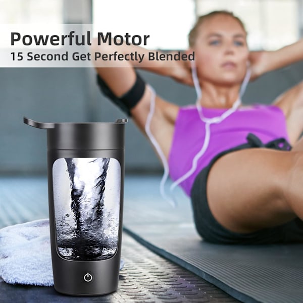 Elektrisk shakerflaska, 22oz shakerflaskor för proteinblandningar, USB-laddningsbara proteinshakes, kraftfulla batterimixerflaskor för protein, kaffe, Mi