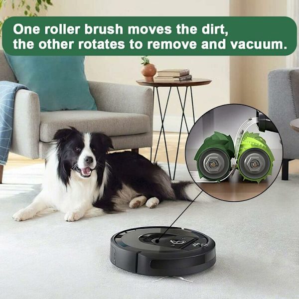 Multi-Surface Rubber Brushes för iRobot i7 i7+ / i7 Plus i8 i8 Plus E5 E6 Robot Vacuum Cleaner, Roller Replacement Parts för Roomba E & I Series