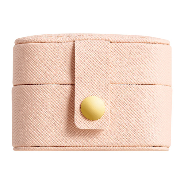 2 stk. Lille Rejse Smykkeæske til Ring, Ørestik, Mini Smykke Ring Holder til Flere Ringe, Bærbar Smykke Opbevaring Organizer Æske (Pink)
