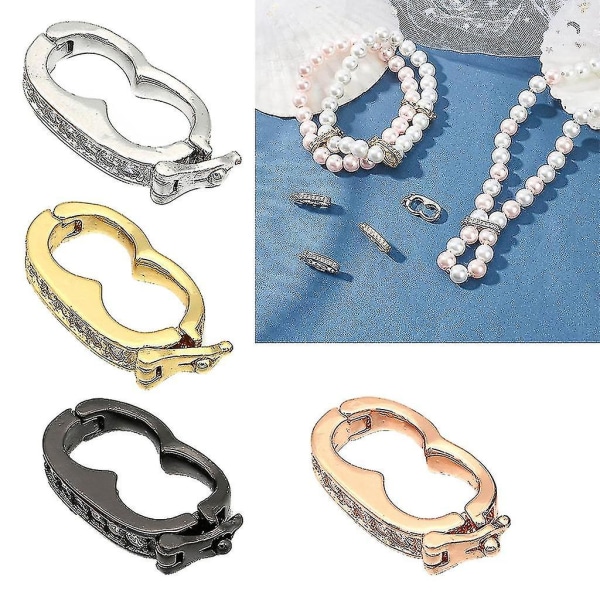 Halsbandsförkortare Utbytbart bail spänne Pearl Enhancer spänne koppling, silver,