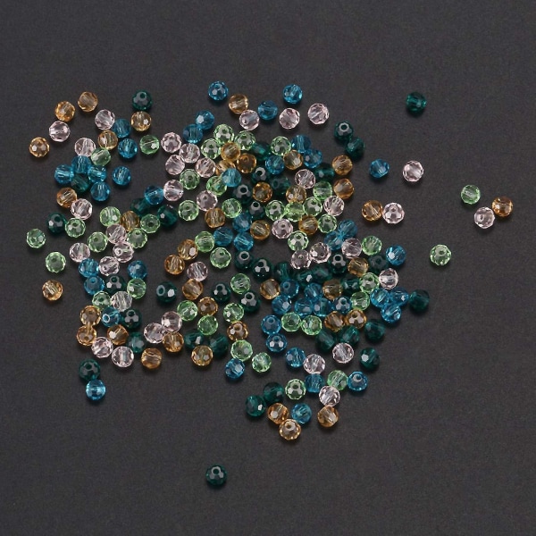 200st blandade kristallkvarts facetterade pärlor 4mm, barn, hane