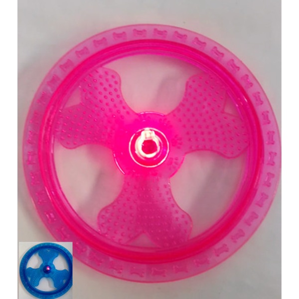 Träningsleksaker för frisbeehund med blinkande LED-lampor, lysa upp husdjursskivor för ultimat nattlek, rosa