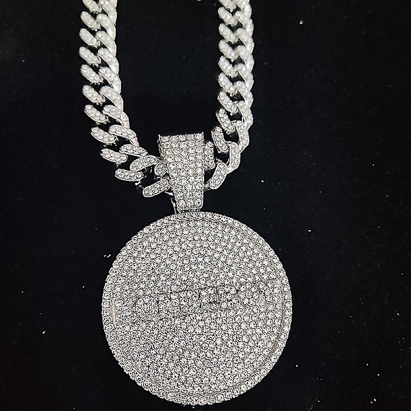 Män Kvinnor Hip Hop Konde Pojke Bokstäver Hänge Halsband 13mm Kubansk kedja Hiphop Iced Out Bling Halsband Mode Charm Smycken,vuxen,kvinna