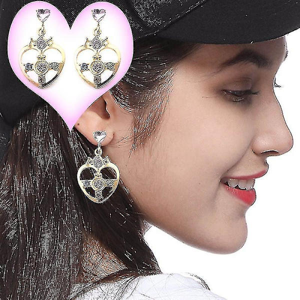 Anime Wind Jewelry Sailor Moon Point Drill Glaze Personliga örhängen, barn, hane