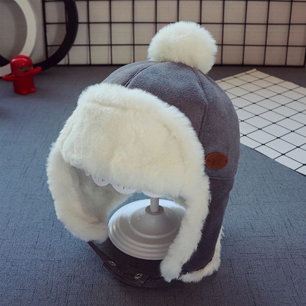 Barnhatt Ski Chapka Vinter Balaclava Plysch Chapka med Pompom Djurformad hatt för baby 2 4 år