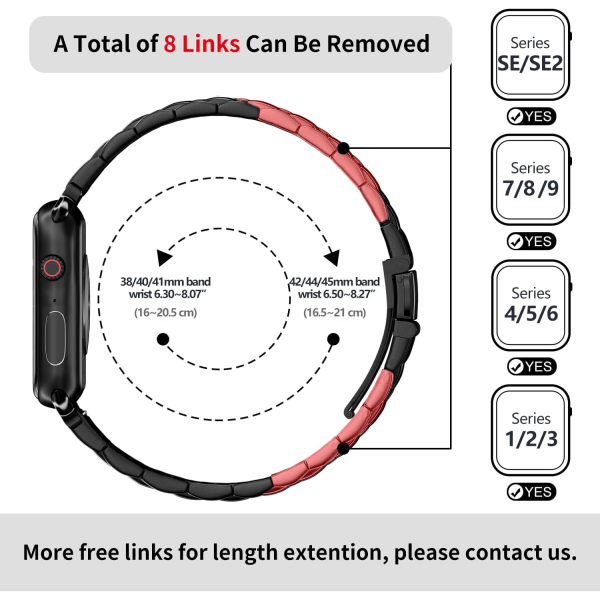 Kompatible Apple Watch Remme 38/40/41mm Sort