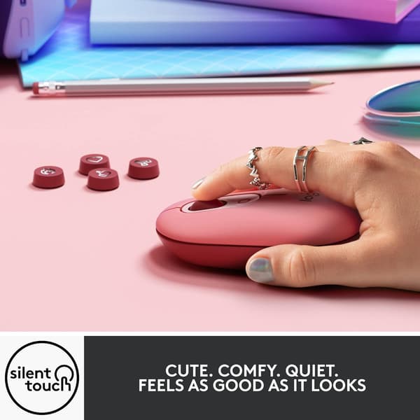 Trådlös mus, SilentTouch-teknik, Precision Speed ​​Scroll, Compact Design, Bluetooth, Multi Device, OS-kompatibel Heartbreaker Rose