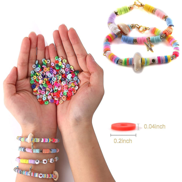 4000 bitar platta pärlor Kit, bokstavspärlor Handgjorda polymerlera platta pärlor, 24 färger fördelade alfabetpärlor för gör-det-själv Halsband Armband Örhänge Lämplig,