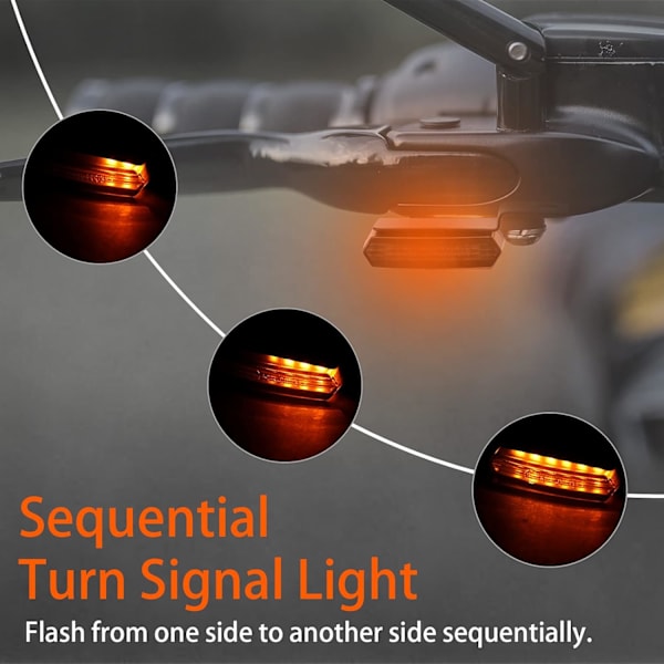 Mini LED Motorcykel Blinkers Blinkers Styre Aluminium Bärnstensljus Indikatorer Vattentät sekventiell lampa Glödlampa Universal 12V motsvarighet för Cruiser