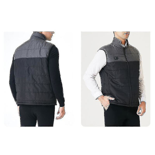 Uppladdningsbar uppvärmd väst Tvättbar elvärmeväst med 3 uppvärmning, 4XL, hane