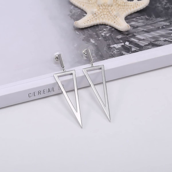Triangel Dangle Drop Örhängen Metall Geometrisk Form Örhängen Smycken För Kvinnor Tonårstjejer,barn,kvinna