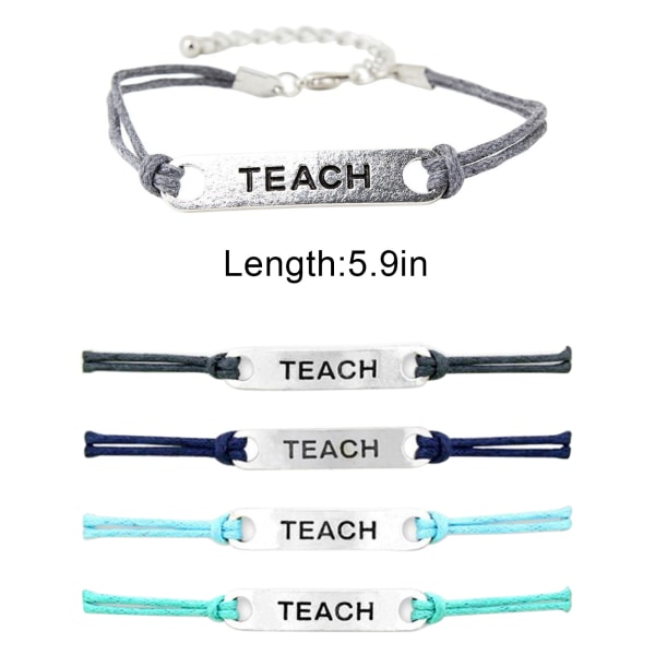 Explosiv lärare Teach välsignelse kort oändlighet önskar lärarens dag present vax tråd förberedelse armband armband