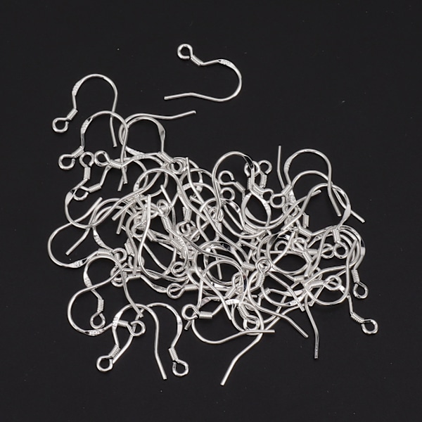 60 st örhängskrokar Kit 925 silverpläterade örhängen krokar DIY smyckestillbehör kit