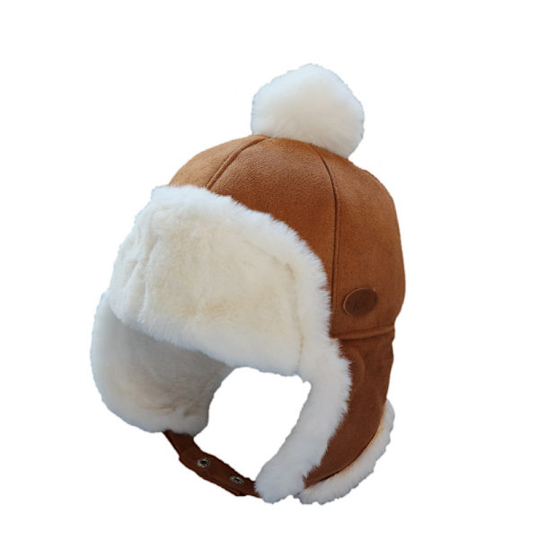 Barnhatt Ski Chapka Vinter Balaclava Plysch Chapka med Pompom Djurformad hatt för baby 2 4 år