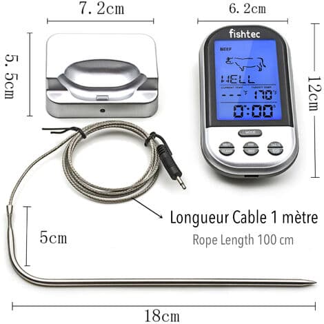 Trådlös digital matlagningstermometer Sond Ugn och grill Timer och larm