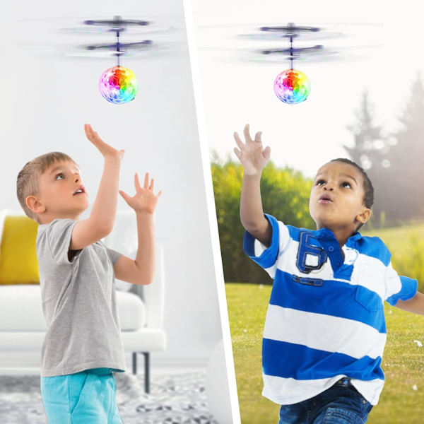 Flygande helikopterboll, barnleksak Minifjärrkontroll Flygplan med LED-ljus RC Drone Julfödelsedagspresentidé Pojke Tjej 4 5 6 7 8 9 10 11 12