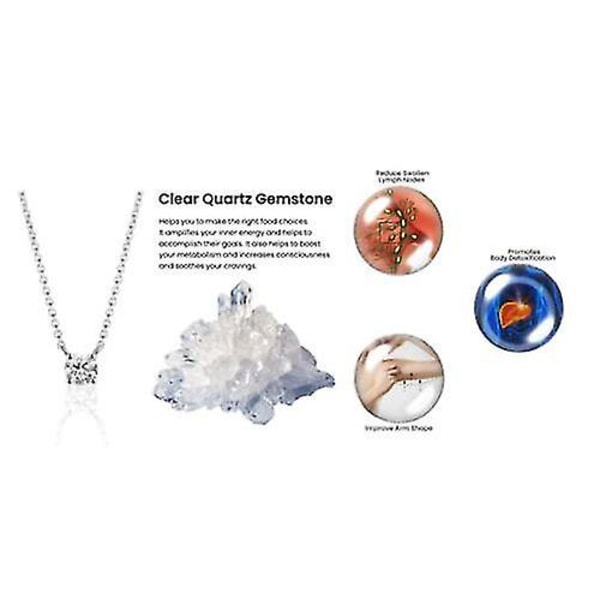 Metiz Lymphvity Magnetherapy Quartz Gemstone Pendant Halsband, Lymf & Slimming Halsband, 5 mm, hona
