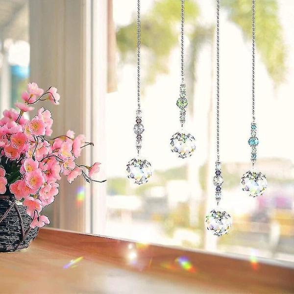 4st dekorativa kristallhängen, kristaller som dekoration, hängande fönstersolfångare, barn, hane