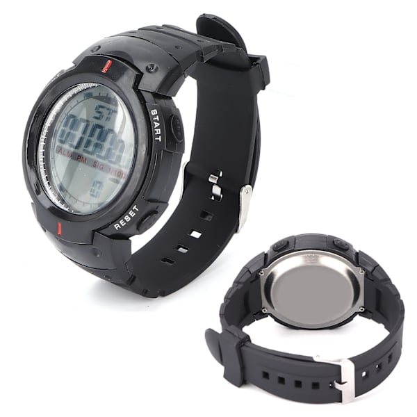 Digital watch Multifunktionell vattentät utomhussport elektroniska klockor för män Svart