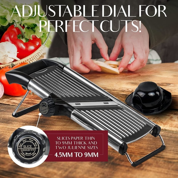 Justerbar Mandolin Mat Slicer, Kök Mandolin Slicer, Mandolin, Potatis Slicer, Tomat Slicer, Morot Slicer, Lök Slicer - Rostfritt Stål - Inkludera