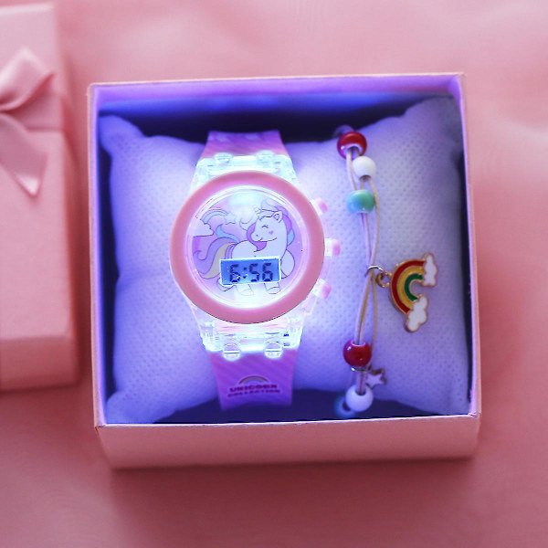 Black Friday, set för tjejer, 2 st set för barn, unicorn Glow Watch, barn, unisex
