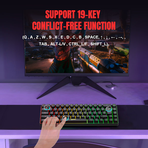 Kabelanslutet bärbart mekaniskt tangentbordsmuspaket, Feel Film Gaming Tangentbord, Bakgrundsbelyst mekaniskt mustangentbordspaket