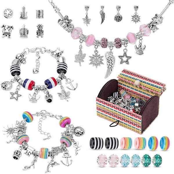 DIY Rainbow Beads Alloy Handgjorda set, barn, kvinnor