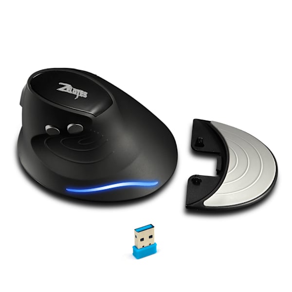 Gamingmus med 5 D Rocker, ergonomisk mus med 2400 DPI 12 programmerbara knappar Handledsstöd, RGB vertikala spelmöss anslutna för PC Laptop E Sports G
