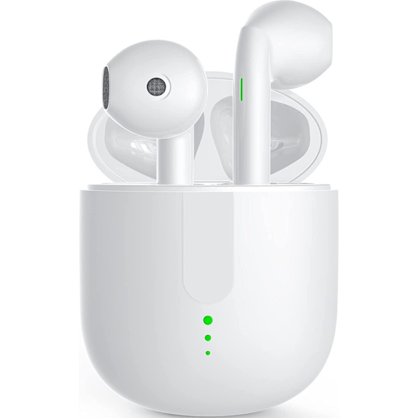 Langattomat kuulokkeet, Bluetooth 5.3 melua vaimentavat nappikuulokkeet, Bluetooth kuulokkeet 3D HiFi Stereo Bass, IPX7 vedenpitävä urheilukosketusohjain USB-C Fastilla