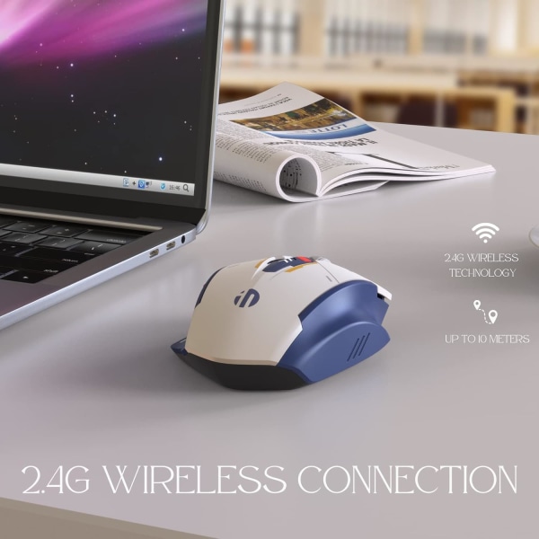 Trådlös, uppladdningsbar trådlös 2.4G USB (synlig power), ergonomisk dator, Silent Mouse Laptop, 3 Dpi Level Mecha Version single Mode 2.4G