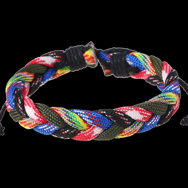 Män kvinnor färgglada vävda armband unisex handgjorda nylon rep armband gåva