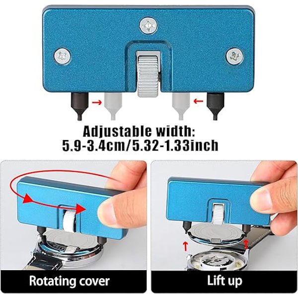 3-pack Urverk Batteribyteverktyg, Professionellt Verktygssats för att Ta Bort Urverkets Bakstycke för att Rotera Öppna Urverkets Lock, Urverkets Öppningsverktyg Urverkets Kåpa Öppnare Skruv
