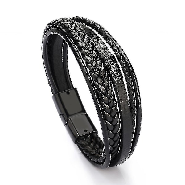 Personligt Flätad Armband Herrar Armband Läderpärlor Namn Graverat Armband 2st, barn, man