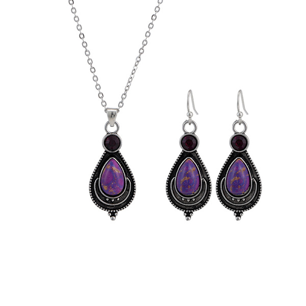 3 set Vintage Brons Hollow Drop Dingle Örhängen Set för kvinnor Flickor Bohemian National Style Eardrop med brons Waterdroppformade vintage för G