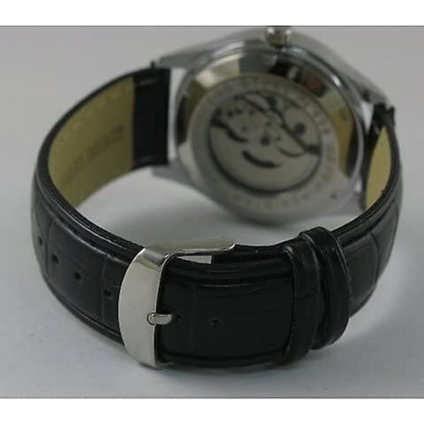 Automatisk självuppdragande watch Date Black Leather Watch,vuxen,hane
