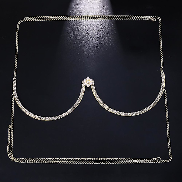 Rhinestone Chain BH Kristall Body Chains For Women Halsband Sexig Bikini Nattklubb Body Chain Smycken 1y,barn,hane