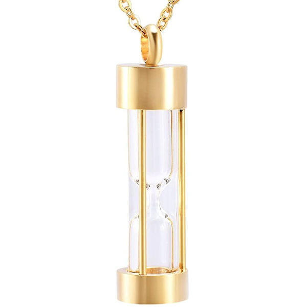 Time Memory Timglas Glas kremering smycken urn halsband för aska urna smycken kremering smycken minnesmärke (glas-guld), vuxen, kvinna